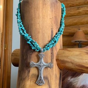 Beautiful Turquoise Cross Necklace